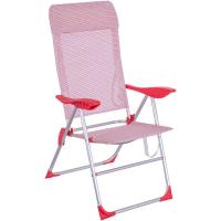 Playa Plegable de 5 Posiciones Blanco y Coral de Aluminio y textileno de 110x66x61 cm - details 0