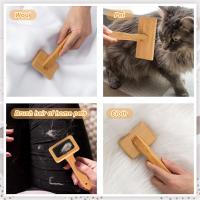 Cardadores de mano de madera, cepillo rebanador, cepillo de lana, cepillo de cardado, herramienta de fieltro de aguja para perros, suministros para manualidades de tejido giratorio - details 3