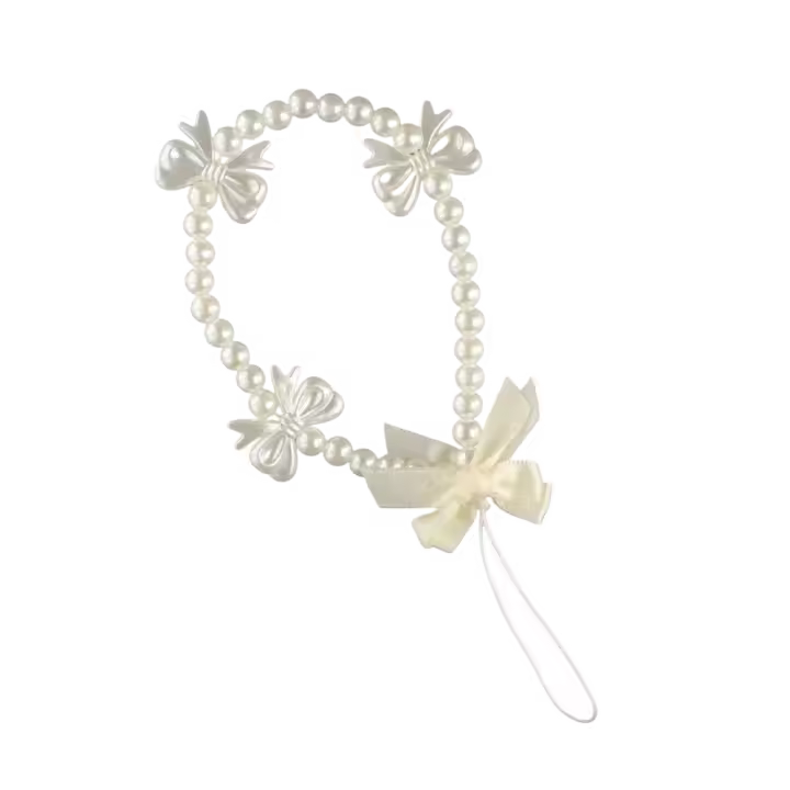 Cadena para teléfono con colgante antipérdida, cuerda corta, lazo de perlas, cordón para teléfono, correa de mano, abalorio para teléfono, cordón de mano para muñeca, correas para teléfono móvil - 1