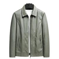 Chaqueta de Cuero de Moda para Hombres Ligera, Estilo Motero Casual, Vintage, Tallas Grandes Disponibles - details 4