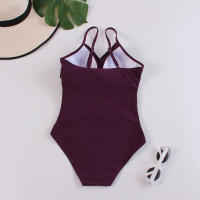 Traje de Baño de Una Pieza Sexy sin Espalda con Volantes Material de Poliéster - details 15
