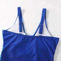 Traje de baño de una sola pieza de un solo artículo de tono liso degradado para mujer sexy, ropa de playa - details 8