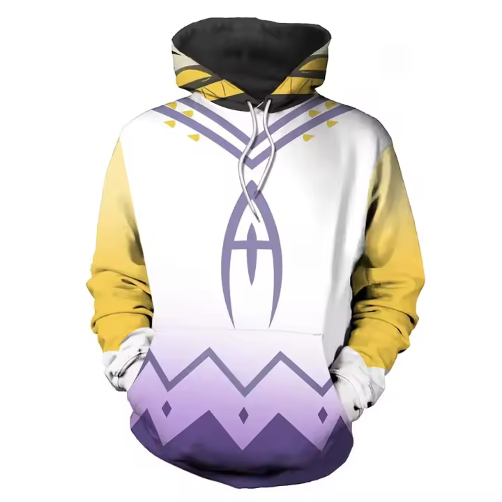 Sudadera con capucha con estampado digital de anime - 1