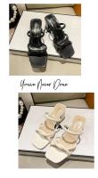 Nueva Moda de Verano Sandalias Plisadas Gruesas con Tacón Medio y Punta Descubierta - details 12