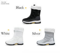 Botas de nieve impermeables con cremallera para mujer, botines cálidos de felpa, de algodón, de alta calidad, para exteriores, Invierno - details 3