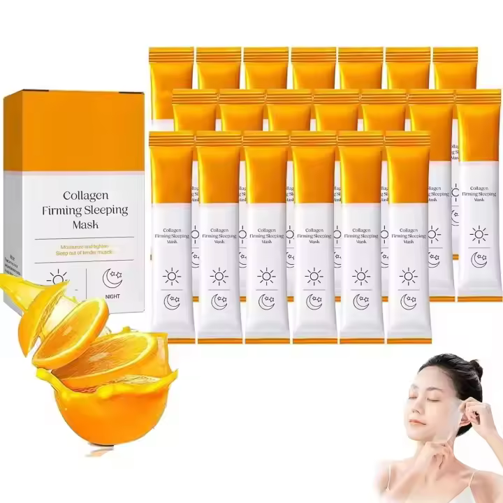 Mascarilla nocturna de colágeno profundo, mascarilla hidratante de colágeno facial, mascarilla antiarrugas y para las esquinas finas de los ojos, mascarilla de colágeno para mejorar la humedad, la elasticidad y las arrugas (1 caja - 10 piezas) - 1