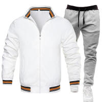 Chaqueta deportiva de dos piezas para hombre, color sólido, informal y - details 4