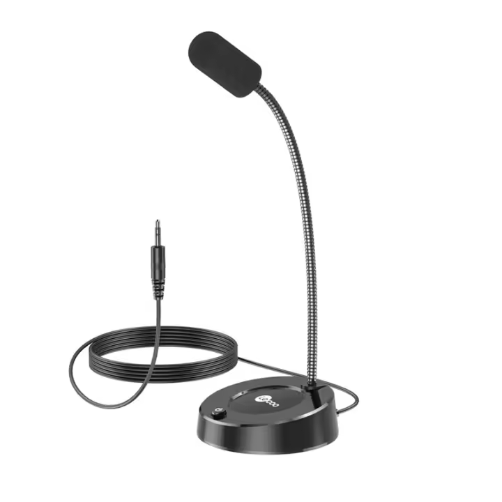 Lecoo-micrófono con cable MC01, dispositivo Flexible de 360 ° con efecto de luz colorida para tableta, PC y ordenador, 3,5mm - 1