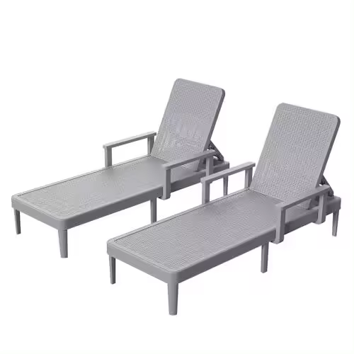 HOMSHADE Chaise Lounge Chair Outdoor - Juego de 2 tumbonas de bronceado con respaldo ajustable en 5 posiciones, impermeable, 330 libras de peso - 1