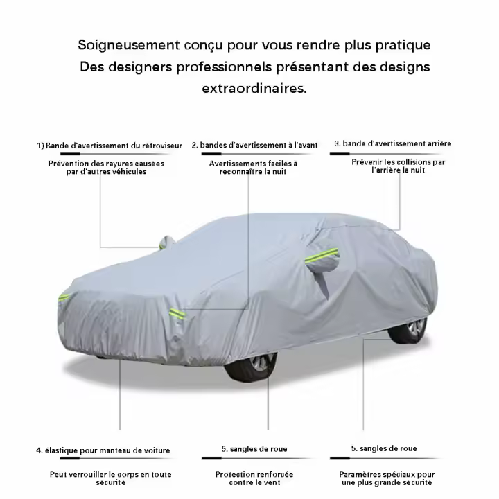 Cubierta Impermeable Para Coche 190T, Forro De Algodón Transpirable, Abierto, Polvo De Aleación UV - 1