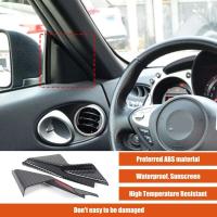 Utilizado para Nissan 370Z 2009-2020 pegatinas decorativas de pilar triangular interior delantero, decoración del pilar A del coche, patrón de fibra de carbono - details 5