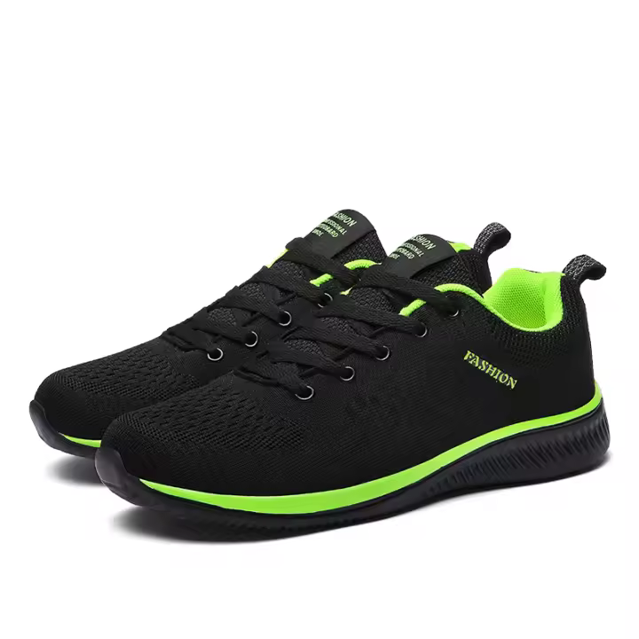 Zapatos ligeros para caminar para hombre, zapatillas deportivas informales a la moda, transpirables, color verde - 1