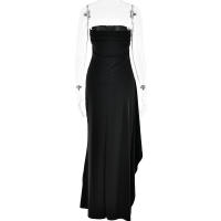 Vestido de falda plisada estampado elegante de moda con cuello en V de manga corta para mujer - details 44