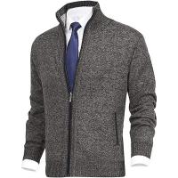 Cardigan de Punto para Hombres Cómodo y Casual Ropa de Invierno con Mangas Largas y Cremallera - details 4