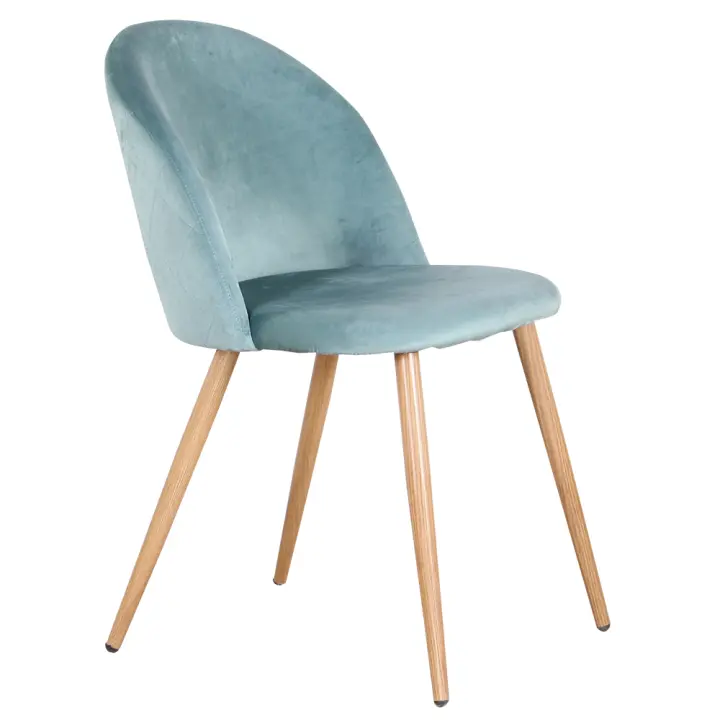 Juego de sillas de terciopelo suave con patas de Metal, juego de sillas de comedor para cocina, comedor, sala de estar, salón, color rosa, verde y azul, 2/4 unidades - 1