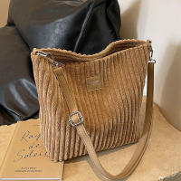 Bolso señoras 2025 nuevo bolso cruzado de cubo de gran capacidad de pana bolsa de hombro versátil de superficie suave - details 6
