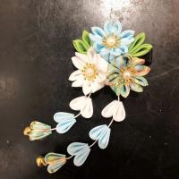 Accesorios Hanfu, tocado de Kimono japonés, estilo antiguo, hecho a mano, flor de Sakura, Clip para el cabello, horquilla de flores con borlas de tela dulce - details 4