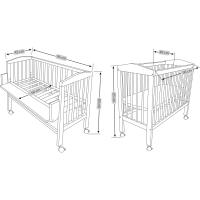 Cuna colecho, Altura Regulable, Natural sin tratamientos o Lacado en Blanco,Lacado en Blanco Extra Grande 90x55cm - details 4