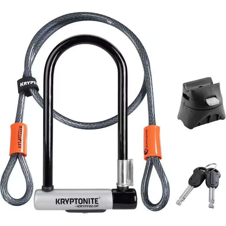 kryptolok Estándar Con Cable Flex Y Soporte Flexframe (102x229) Candado, Calidad, Hombres, Negro, Talla única - 1