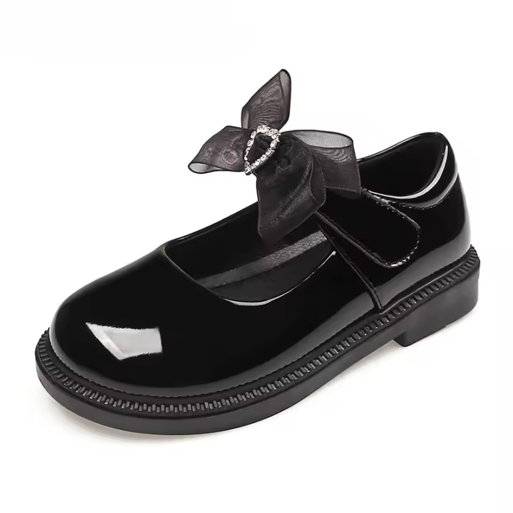 Nueva versión de cuero de dos capas zapatos de princesa negro zapatos de rendimiento - 1