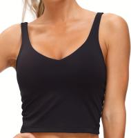 Sujetador Deportivo De Color Sólido, Ropa Deportiva Con Cuello En V Y Almohadillas Para El Pecho, 3 Uds. - details 1
