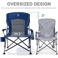 Silla de Camping Plegable 230KG Cargable Silla Plegable 62cm Anchura de Asiento con Bolsillo Lateral y Portavasos Silla Plegable de Gran Tamaño para Camping Exterior Balcón Jardín - details 35