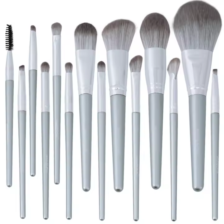 Conjunto de pinceles de maquillaje de 14 piezas pinceles de sombra de ojos pinceles sueltos pinceles de base de labios pinceles rubor conjunto completo de pinceles de belleza imagen como un conjunto incluido - 1