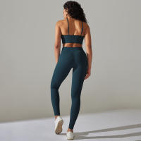 Hamidou-Conjunto de ropa deportiva de dos piezas para mujer, Leggings de cintura alta para gimnasio, Top corto, trajes deportivos de Fitness, ropa deportiva con lavado ácido - details 9