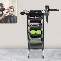 Carro de salón con 4 cajones lisos para salones de uñas, instalaciones médicas, peluqueros, clínicas para mascotas, PP negro 37*34*88cm/14,57*13,39*34,65 pulgadas - details 1