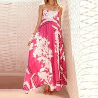 Vestido largo playero estilo bohemio vintage 2025 para mujer, con tirantes finos, espalda descubierta, estampado de sol, estilo swing. - details 2
