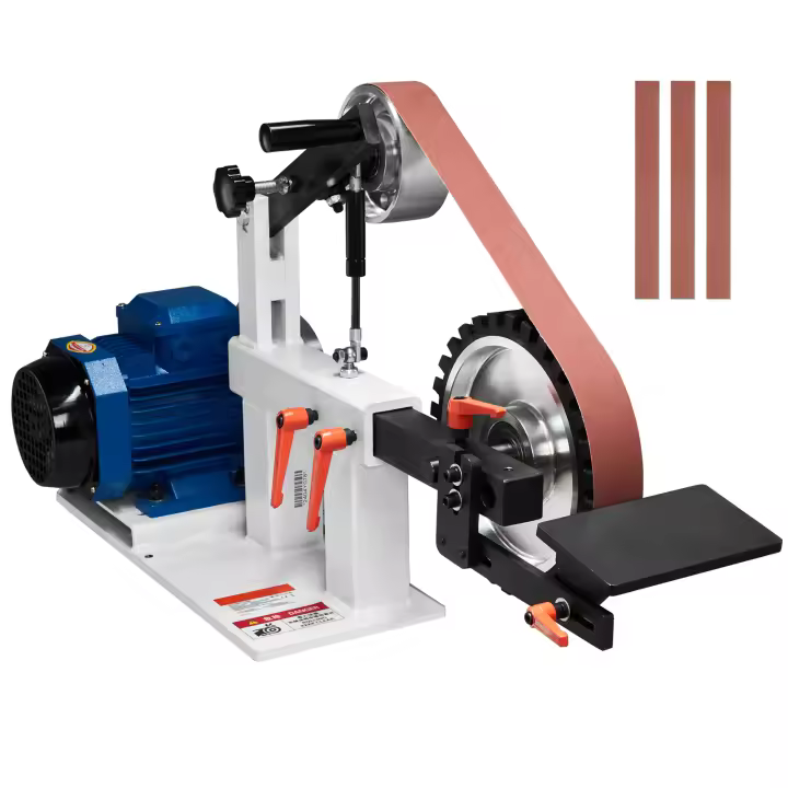 Lijadora amoladora de banda SucceBuy: Velocidad variable, VFD, 3 moldes de pulido, 3 correas de lijado. - 1