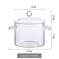 Cacerola de vidrio con cubierta más gruesa y pesada, olla de silicona de boro alto para Fideos, sopa, leche, comida para bebés - details 2