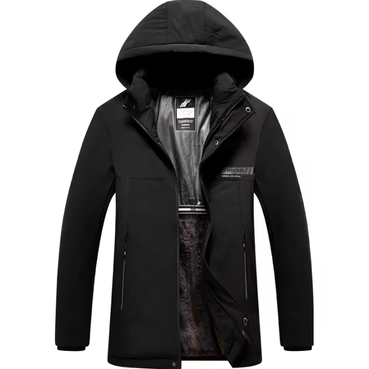 CHAIFENKO Chaqueta de Invierno Gruesa de Poliéster Abrigo de Mano para Hombres con Cremallera - 1