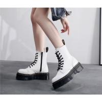 Suelas gruesas con botas de pelo, cremalleras laterales, botines cortos de mujer británica, suelas pastel, botas de trabajo y zapatos de algodón - details 31