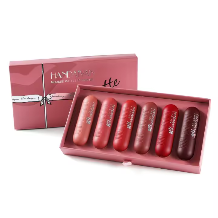 Maquillaje Resistente Al Agua, Juego De 6 Piezas De Pintalabios, Brillo de Labios Mate Natural - 1