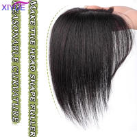 XIYUE-Parche de peluca con flequillo de trébol de cuatro hojas para mujer, pelo sintético suelto y alto con parte superior de calavera que cubre el cabello blanco - details 2