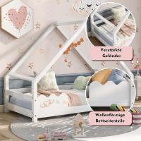 Cama de Niños de Madera Sólida Blanca 90x200cm Protección de Caídas Cama de Juego para Jóvenes - details 5