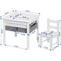 Extraíbles, Mesa de Juego con Base de Construcción, Blanco+Gris - details 2