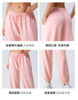 Pantalones de chándal sueltos de cintura alta de primavera para mujer, pantalones largos informales adelgazantes con capa de aire suave para Fitness - details 3
