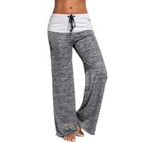 Mallas holgadas para mujer, pantalones de pierna ancha con cordones, pantalones de talla grande para Fitness, pantalones con corte de bota de retales de cintura alta para mujer 2025 - details 6