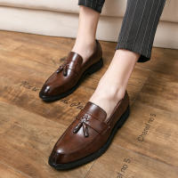 Mocasines con Borlas para Hombres Tacón Bajo, Color Sólido, Punto Acolchado, Resistente al Desgaste, Zapatos de Negocios Casuales - details 15