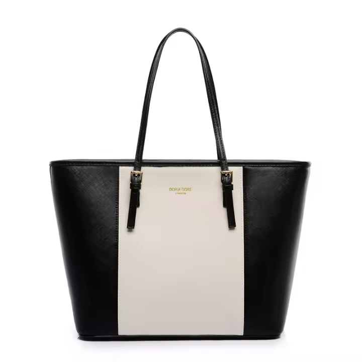 Bolsos de Mujer, Universidad Mujer, Grande para Portátil 15.6 Pulgadas, Tote Shopper, de Hombre, Cuero Impermeable Negro - 1