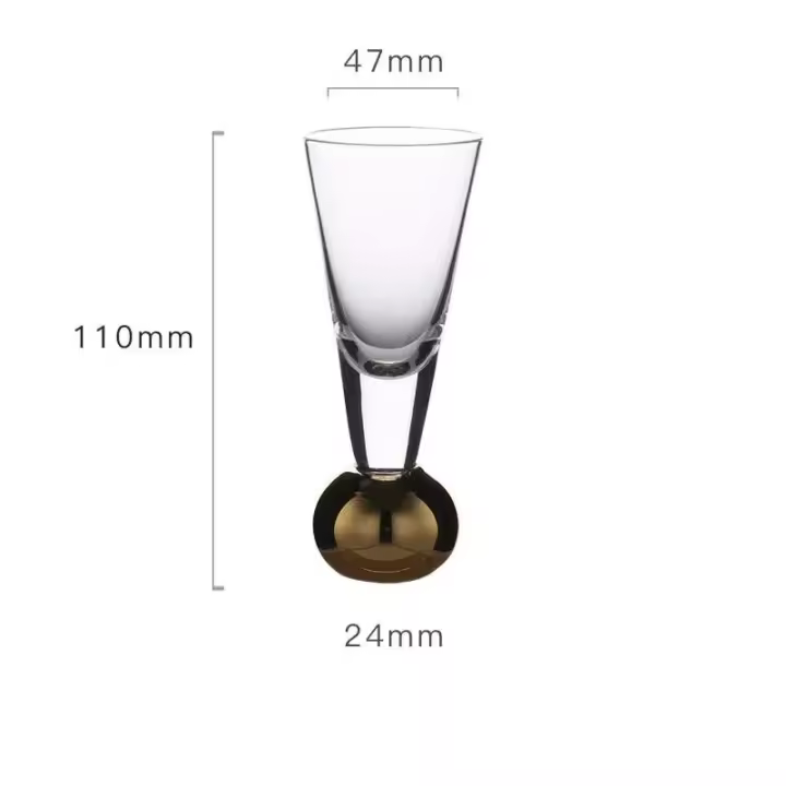 Copa de Vidrio Dorada Diseño de Bola de Creatividad para Fiesta, Bar, Jugos, Agua - 1