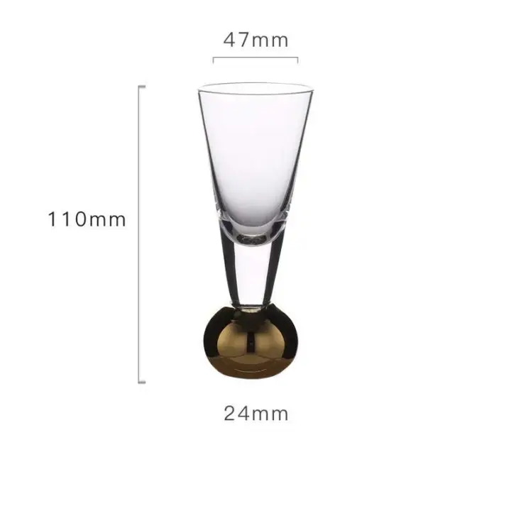 Copa de Vidrio Dorada Diseño de Bola de Creatividad para Fiesta, Bar, Jugos, Agua - 1