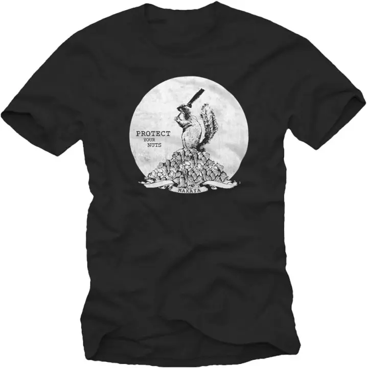 Camisetas divertidas con mensaje, protege tus nueces - 1