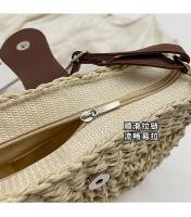 Bolso tejido de paja Retro de verano para mujer, bolso de playa para vacaciones en la playa, bolso de hombro tipo bandolera, bolso tejido para sillín de axila - details 5