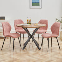 EGOONM-sillas acolchadas tapizadas para comedor, asientos de tela de lino con patas de Metal para balcón, restaurante, cafetería, hogar y habitación, 4 unidades - details 10