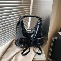 Mochilas con múltiples bolsillos de Color sólido estilo Y2K, bolso cruzado de cuero PU de gran capacidad, bolso de hombro, mochila para mujer - details 7
