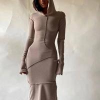 Sweetheart-ropa de calle a la moda para mujer, vestido largo negro con mangas y cinturón, artículos al por mayor para negocios, otoño e invierno, 2024 - details 14