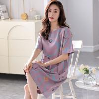 Pijama De Verano Para Mujer Camisón Corto Con Mangas Camisón Grande Talla Grande Ropa De Dormir Estilo Coreano Con Dibujos - details 1